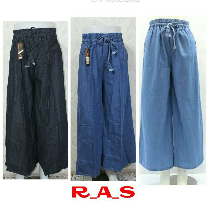 celana kulot lepis wanita shoft jeans standar-jumbo-super jumbo