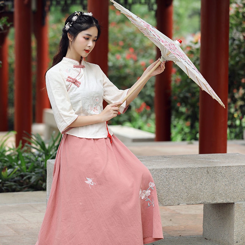 mproved hanfu chinese style retro Republic of China female students' daily Chine