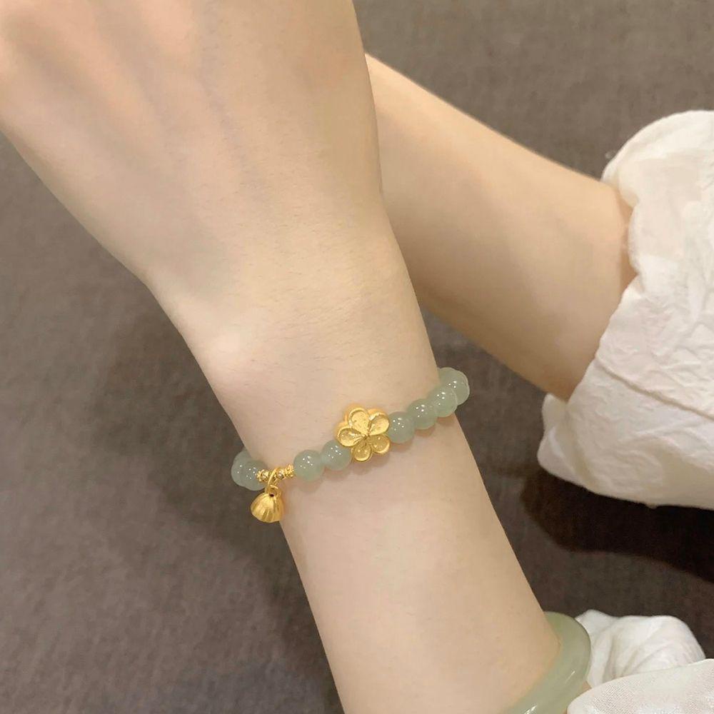 Gelang Rantai Handmade Dengan Liontin Lonceng Anggrek Untuk Wanita