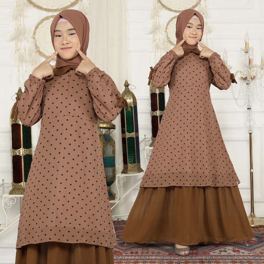 Baju Pesta Gamis Anak Remaja Perempuan Muslim Mewah Adem Lucu Trand Modern Terbaru Lebaran 2022 Dres