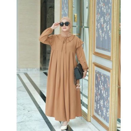 Gamis zara dan camilla by zr itycrepe dress polos realpict simple terbaru wanita muslim busui