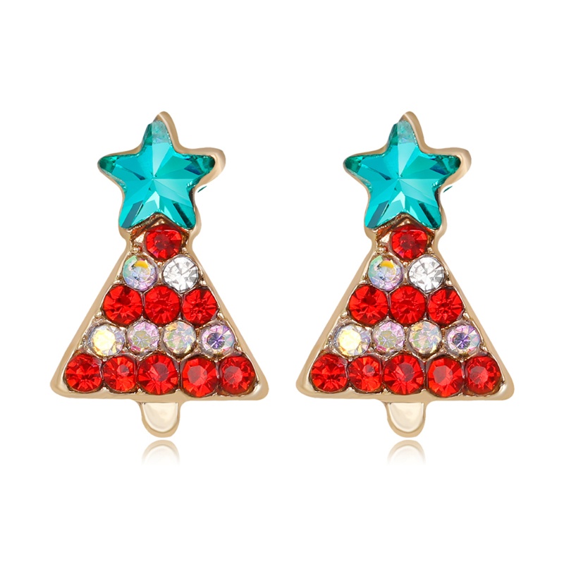 Zzz Stylish Earrings Stud Elemen Natal Perhiasan Decor Santa Claus Anting Posting