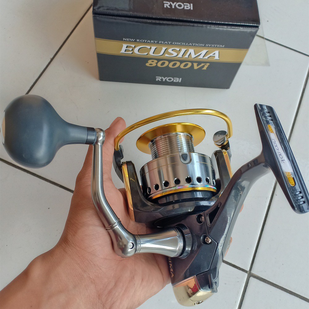 Reel Pancing Ryobi Ecusima 6000 8000 Vi  HP Drag 8Kg Metal