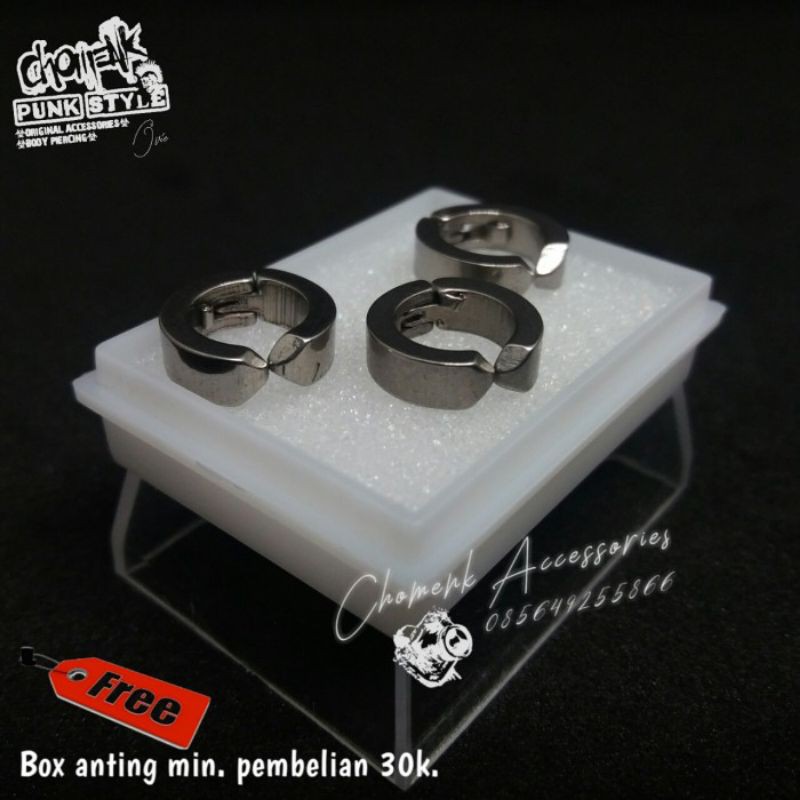 Piercing earring anting jepit mainan tindikbbarbel titanium