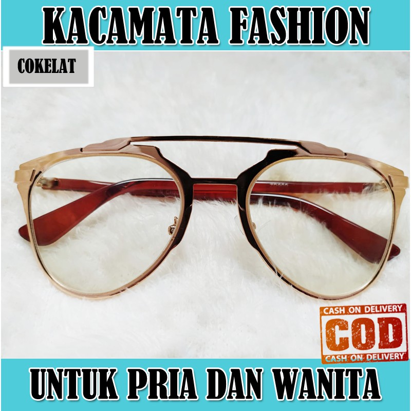 Kacamata Fashion Wanita Pria Kaca mata Gaya Ala Korea Glasses Unisex Kaca mata Transparan Wanita