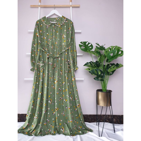 Home Dress Daster Gamis Rayon Viscose Premium Lengan Panjang