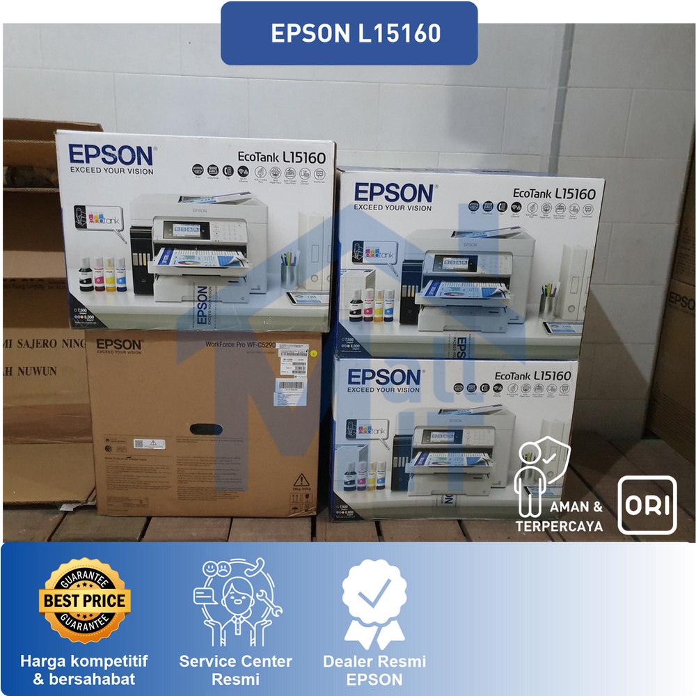 ( Packing Kayu ) PRINTER EPSON L15160 L-15160 L 15160 A3 DUPLEX PIGMENT PRINT SCAN COPY