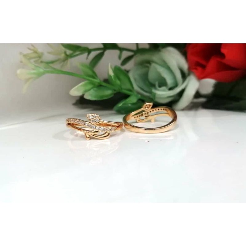 cincin wanita dewasa cantik warna emas