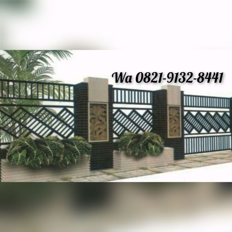 Pintu pagar gerbang minimalis Jogja harga per meter persegi