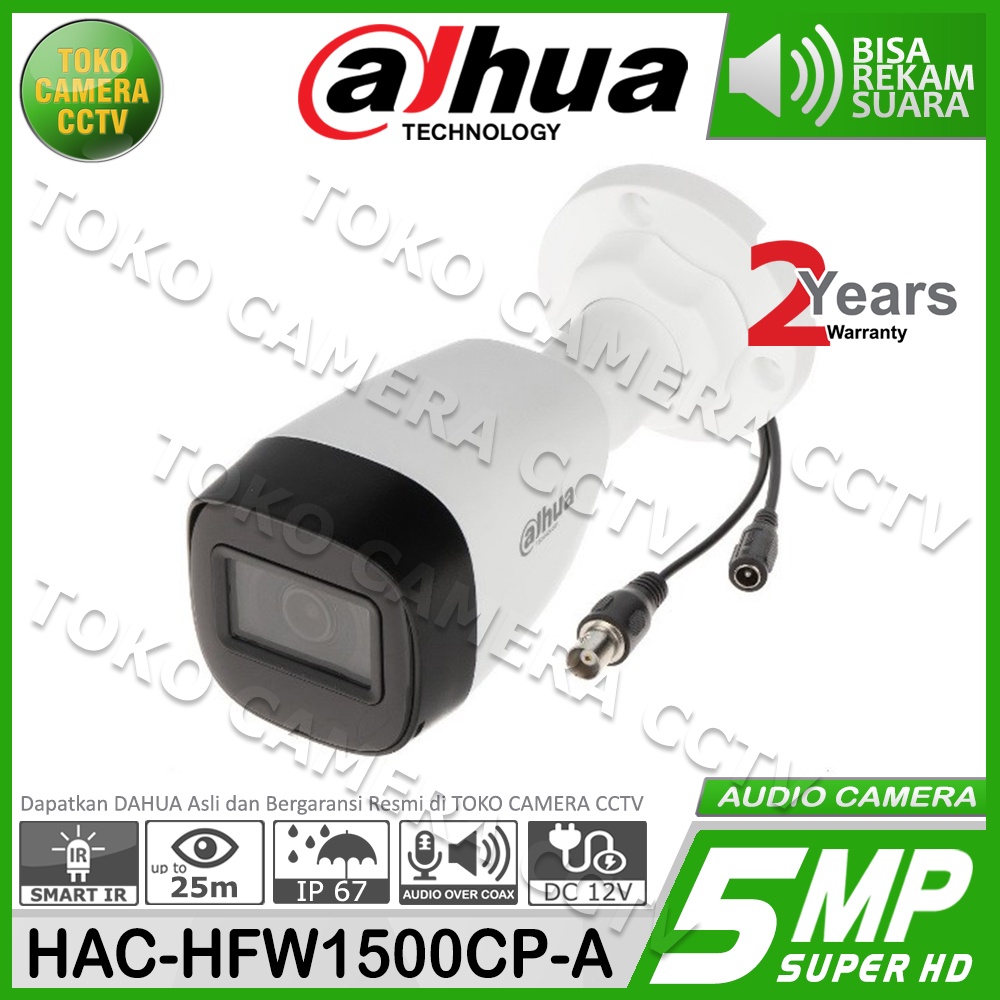 KAMERA CCTV OUTDOOR 5MP AUDIO DAHUA HAC-HFW1500CP-A BUILD IN MIC