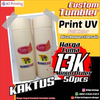 Botol kaca kaktus cactus custom sablon cetak fullcolor