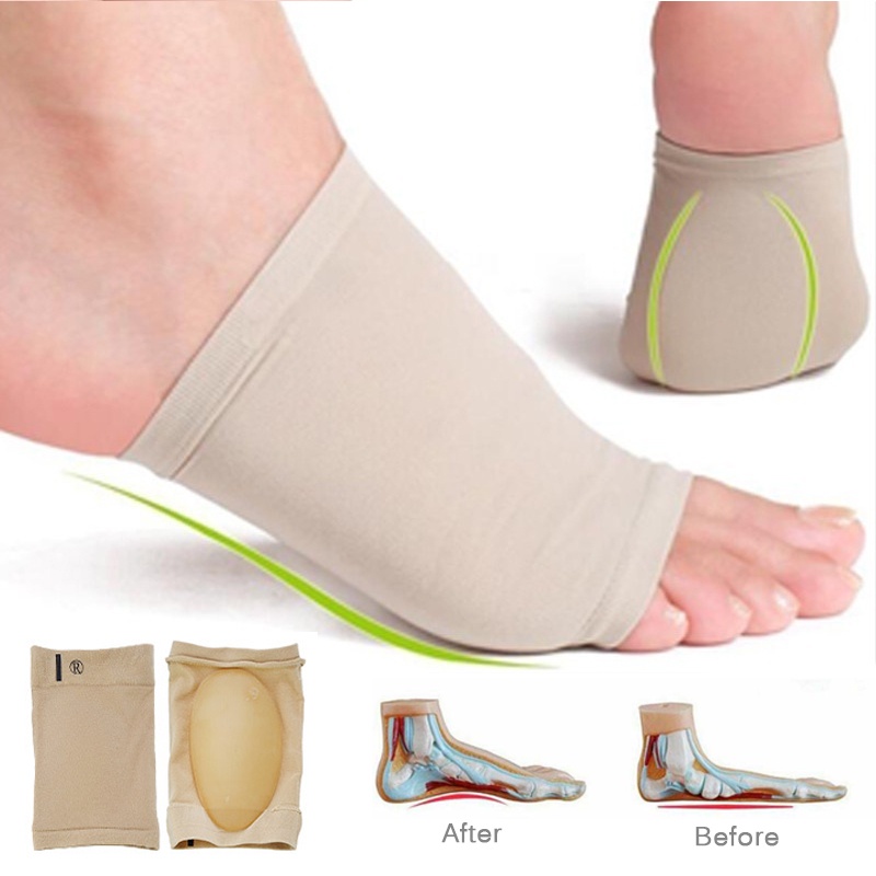 Elastis Silicone Gel Orthotic Arch Dukungan Foot pad Kaki Datar Menghilangkan Rasa Sakit Perawatan Kaki Sol