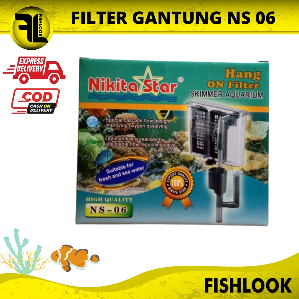 Hanging Filter Gantung NIKITA STAR NS06 NS 06 skimmer hang on aquarium