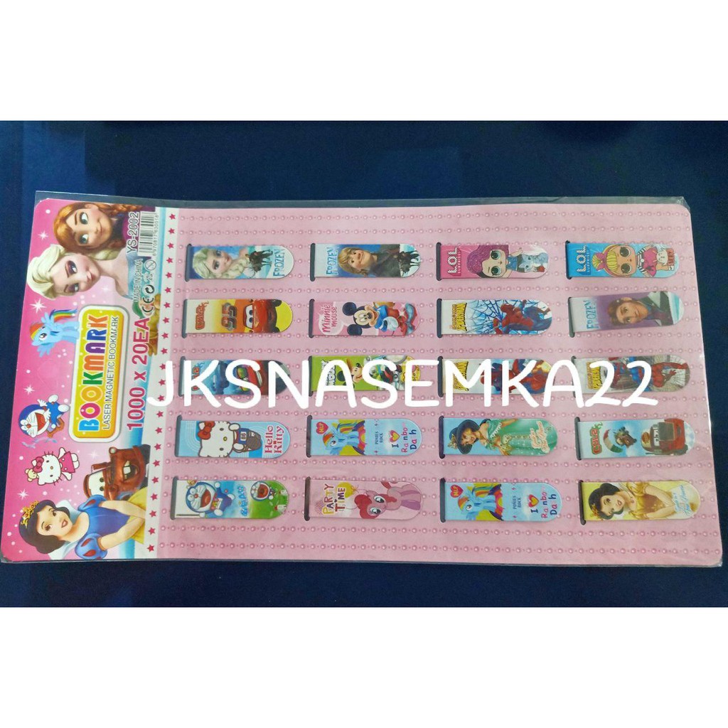 

JKSNASEMKA22 - [PERPAPAN ISI 20 PCS] PEMBATAS BUKU MAGNET KARAKTER RANDOM