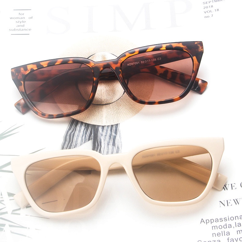 Kacamata Hitam Uv400 Model Mata Kucing Bingkai Plastik Gaya Klasik Vintage Untuk Pria Dan Wanita