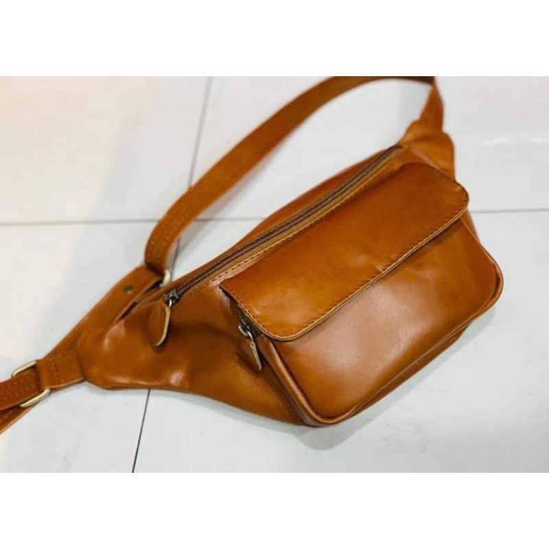 Tas pinggang asli kulit sapi