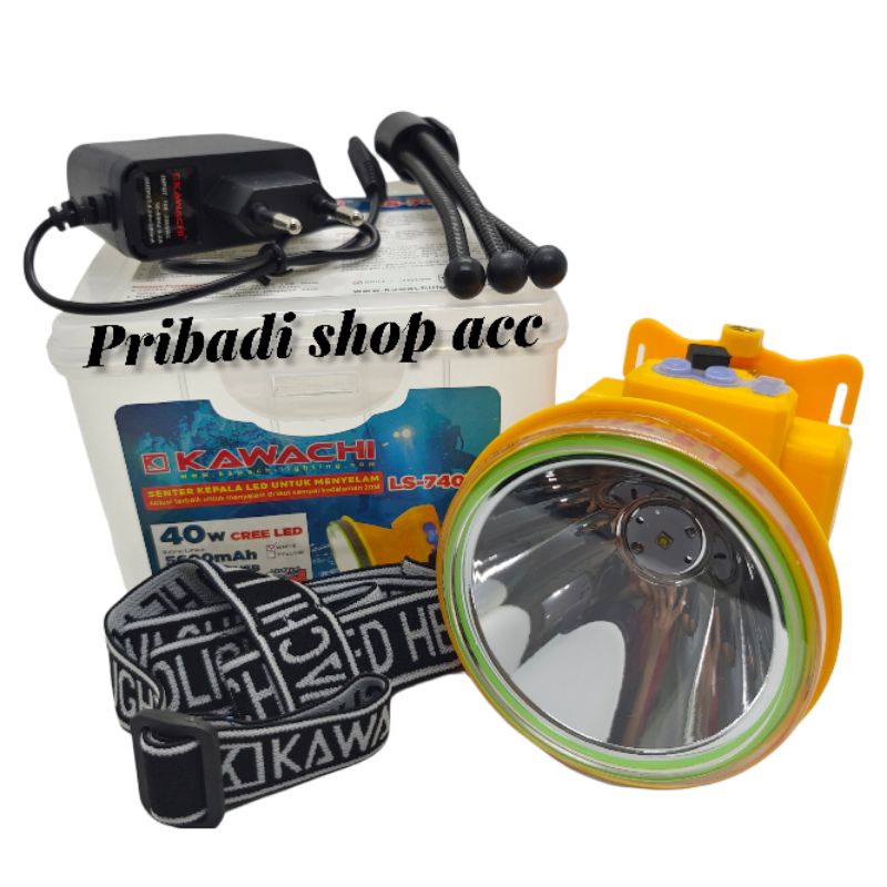Senter Kepala Selam 40 WATT KAWACHI LS-740B HEADLAMP KAWACHI 40 WATT SUPER TERANG
