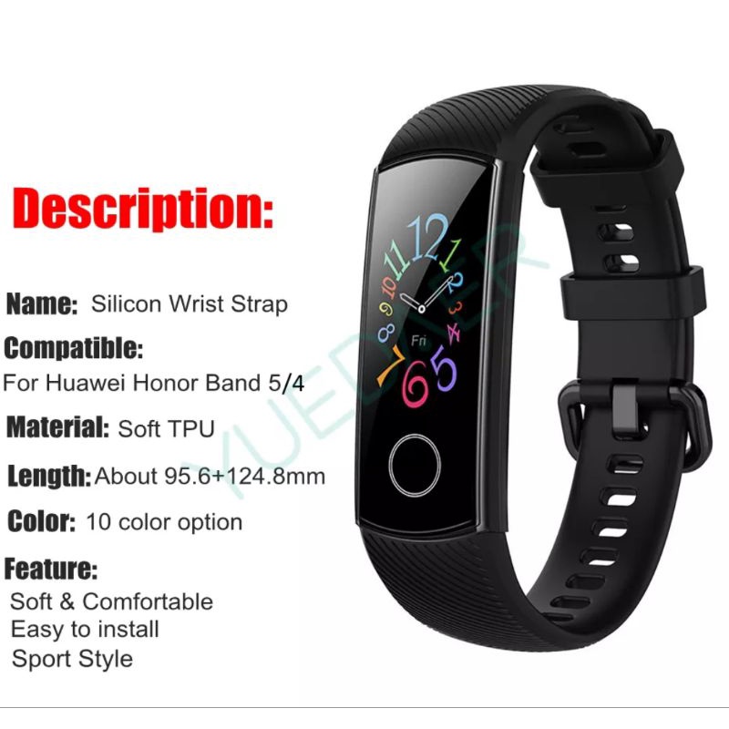 STRAP SILICONE TALI HUAWEI HONOR BAND 5 4 SILIKON SILICON RUBBER WRISTBAND TALI JAM SMART WATCH HUAWEI BAND 5 4  STRAP HUAWEI HONOR BAND 5 4 PENGGANTI STRAP SILIKON HUAWEI HONOR BAND 4 5 TALI JAM SMARTWATCH HUAWEI HONOR BAND 5 4 TALI JAM HUAWEI BAND 4 5