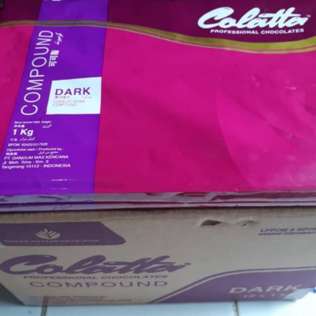 

Colatta dark dcc 1kg kemasan asli/ cokelat dark colatta 1kg/ cokelat dark compound colatta 1kg