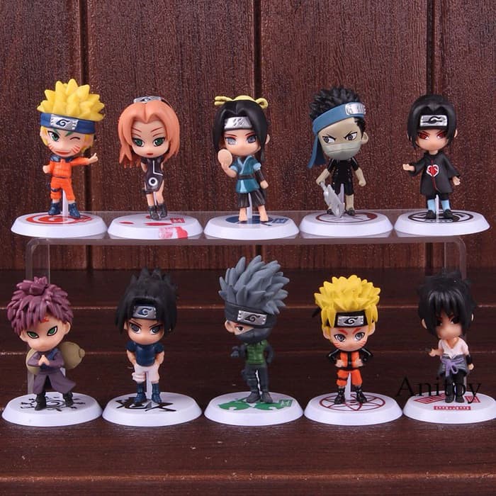 Figure Naruto Set 10 Sasuke Sakura Kakashi Zabuza kaku Itachi Gaara