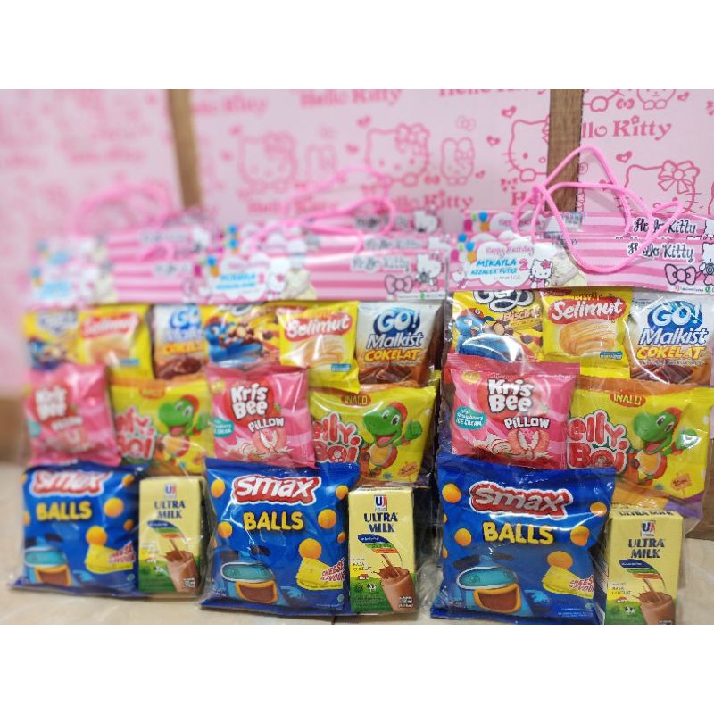 snack ultah murah / paket ulang tahun / bingkisan snack /goodiebag snack/snackultahsurabaya/ Bingkisan Snack Label / Snack Ultah Anak Kekinian