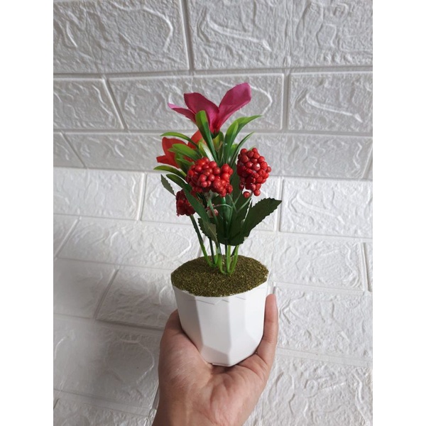 Bunga hias mini/ bunga plastik