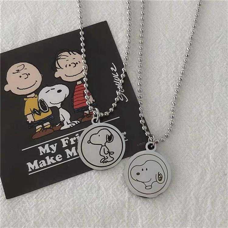 19107Toddler Snoopy Cute Necklace，Charlie Lucy Round Bracelet Necklace