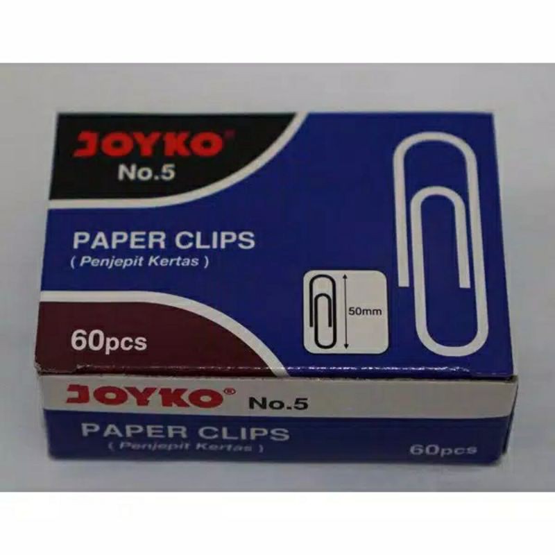 

JOYKO paper clips No. 5 isi 60pcs JOYKO paperclip No. 5 1Pack kecil