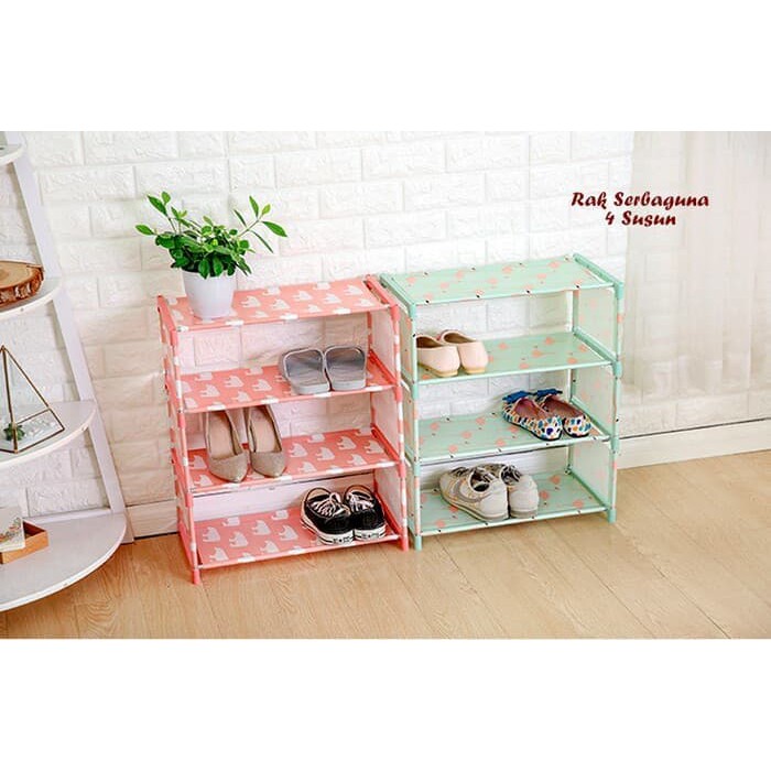 Rak sepatu 4 susun / portable rack serbaguna