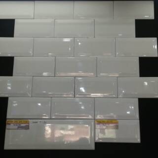  Keramik  Dinding Mulia  Signature Glossy White Bevel  7 