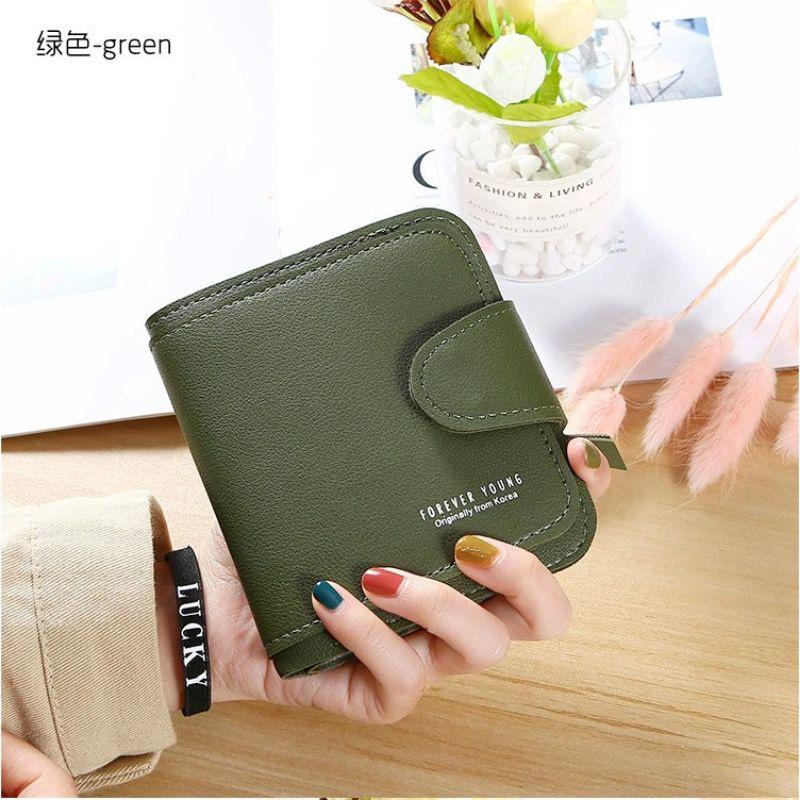 (COD) Women's Wallet Import Dompet Lipat Wanita MALL SHOPPING-#4 HIJAU ARMY