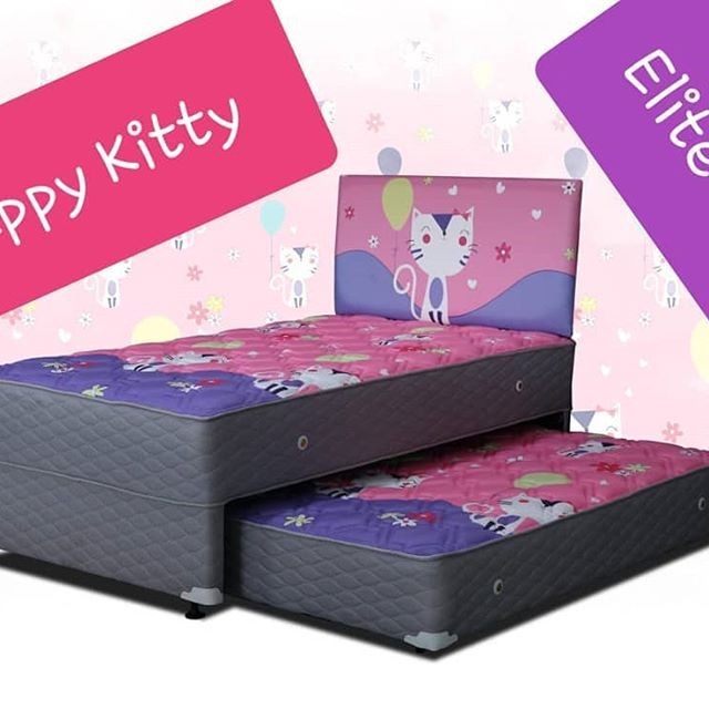 Full Set Kasur Springbed Serenity 2 in1 ( Happy Kitty 2in1) By Elite Size 90,100,120x200
