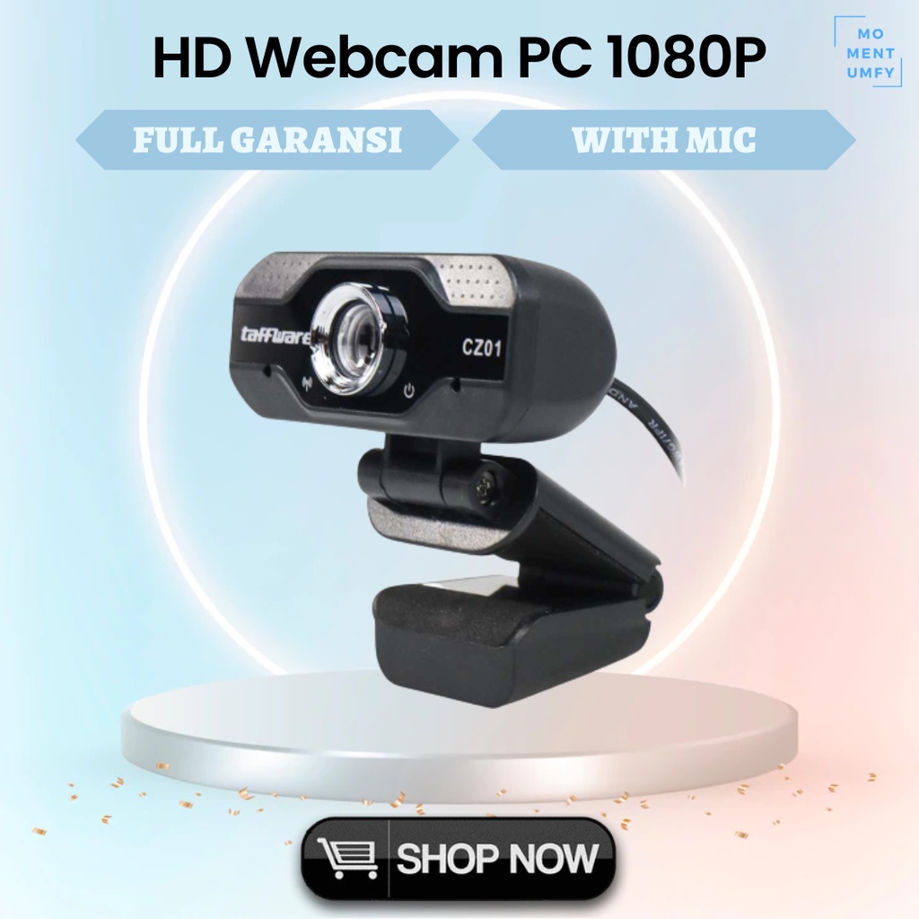 Taffware Aksesoris Kamera Webcam Web Cam Camera Laptop Komputer Desktop PC Full HD 1080p Jernih with