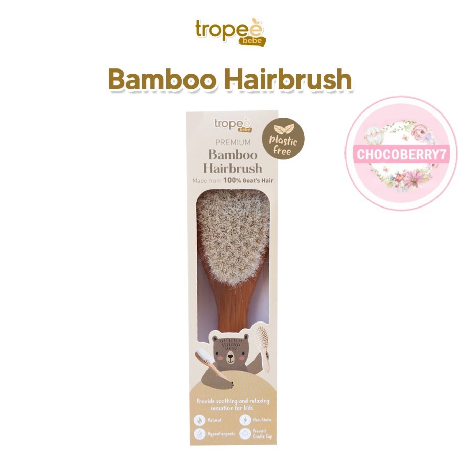 Tropee Bebe Bamboo Premium Hair Brush / Hair Comb Sisir Rambut Anak Bamboo