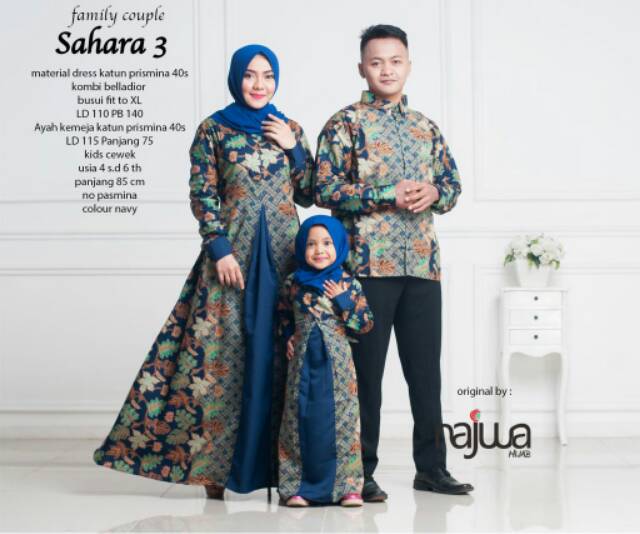 Paket couple family ayah ibu dan anak perempuan all size. Sarimbit batik keluarga modern elegant
