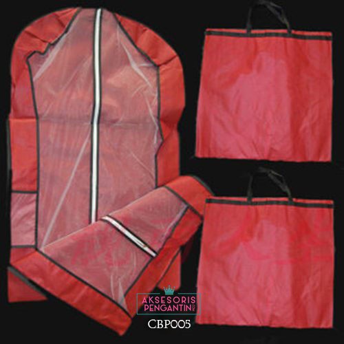 [TOKO TERPERCAYA] PLASTIK PELINDUNG BAJU COVER BAJU ANTI DEBU MAROON CBP005