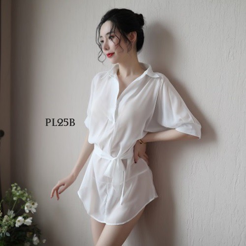 [READY STOCK] BAJU TIDUR SEXY BAJU TIDUR WANITA BAJU TRANSPARAN WANITA PREMIUM PUTIH PL25B