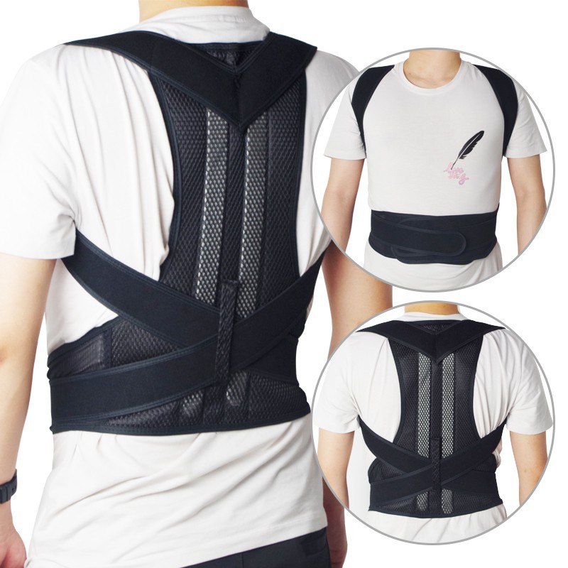 SD8i Sabuk Terapi Penyangga Punggung Pria /  Wanita Anti Bungkuk Posture Back Support Brace Postur S orri