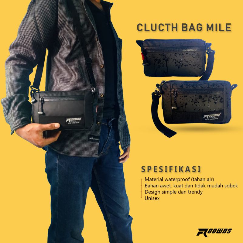 Clutch Bag Hand Bag Pouch Tas Selempang Pria Noris Waterproof Roowns Mile