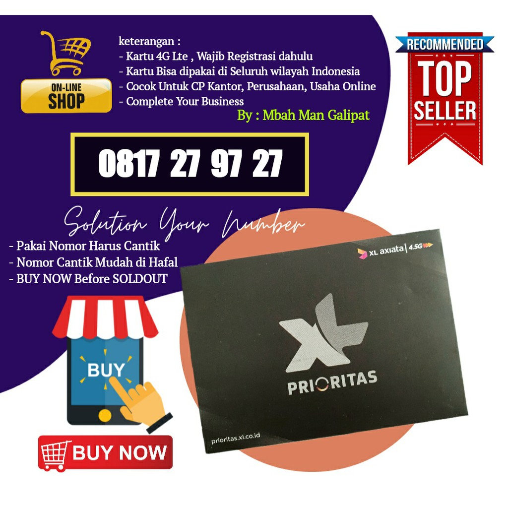 Nomor Cantik XL 10 digit Pascabayar murah