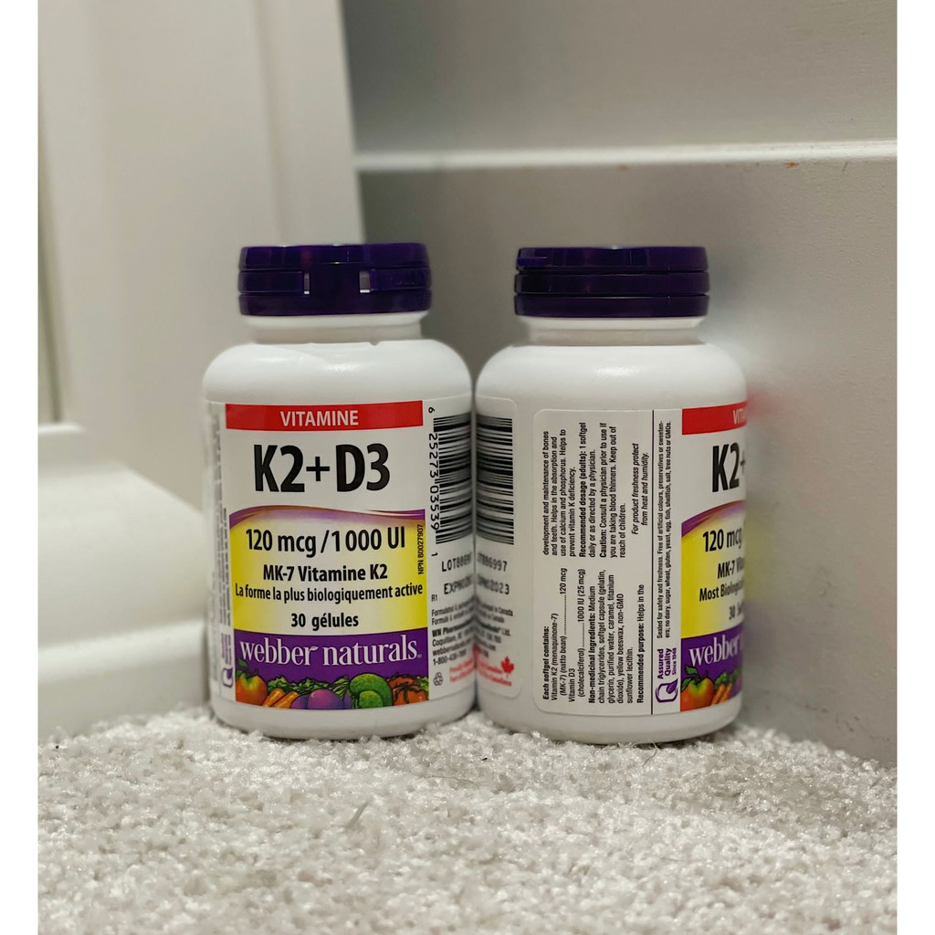WEBBER NATURAL Vitamin K2+D3 120mcg/1000IU 30 soft gels