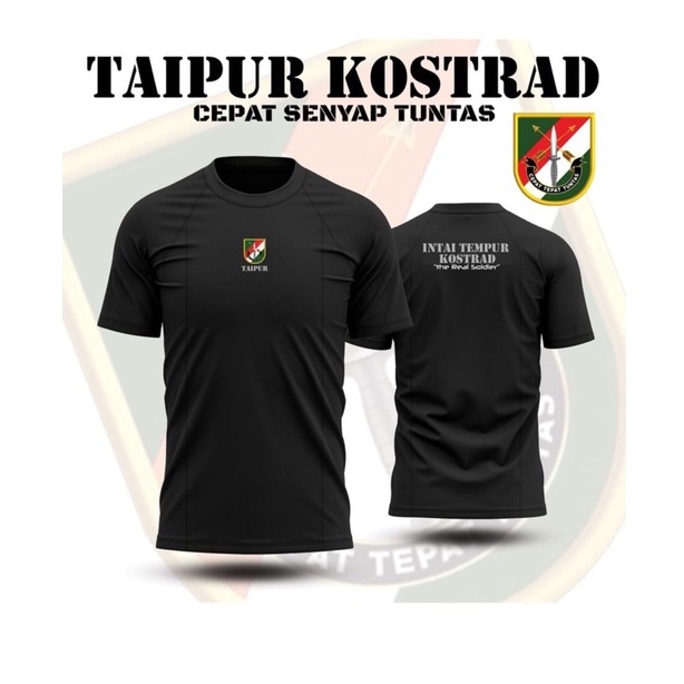 Jual Baju Kaos Jersey Taipur Kostrad TNI AD Bahan Dryfit Hitam Premium ...