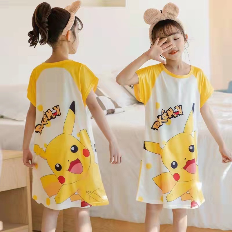 (Hello Girl)SY-03 Dress Tidur Anak Motif Kartun Anak Import