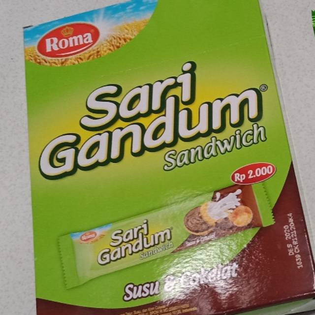 

ROMA SARI GANDUM SANDWICH SUSU DAN COKELAT isi 12 X 39gr - BISKUIT