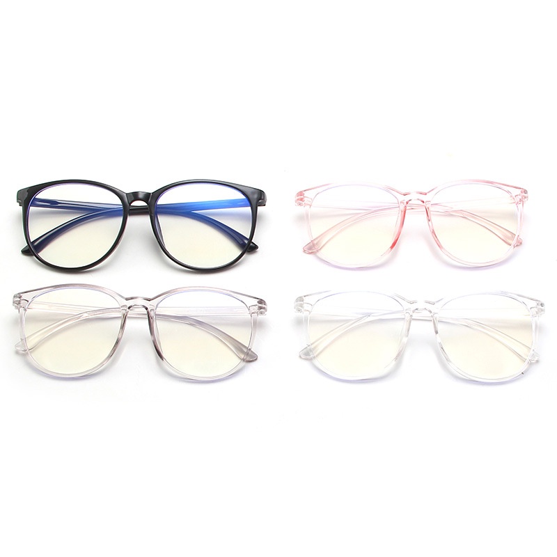 Kacamata Optik Frame Bulat Transparan Anti Blue Light Gaya Vintage Untuk Pria / Wanita