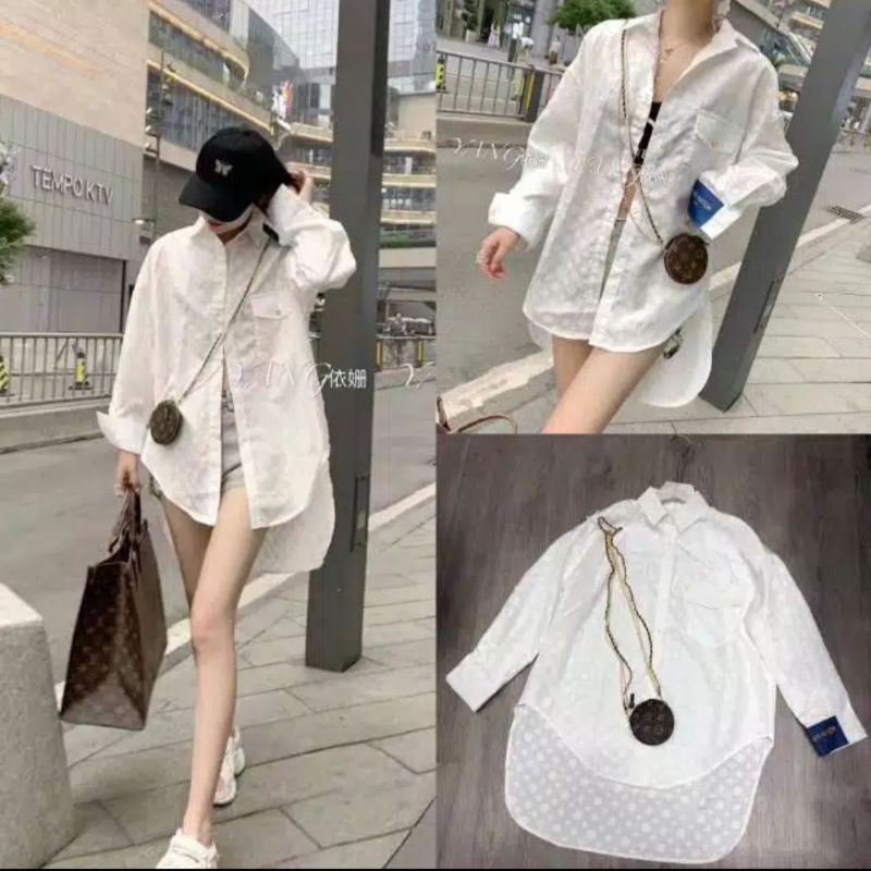 kemeja + pouch Louis Vuitton premium quality