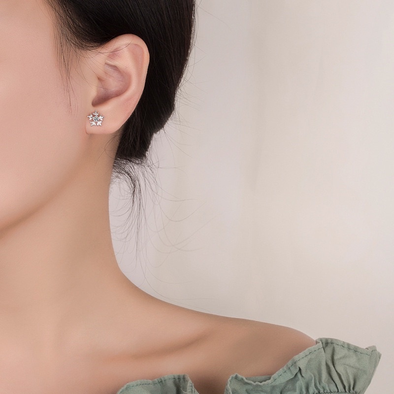 Anting Dewasa Sterling Silver Snowflakes Tusuk Studes