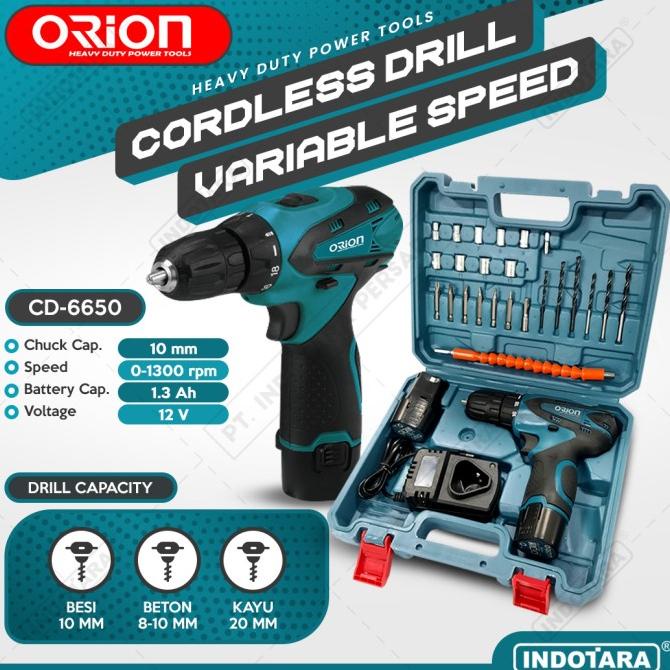 Mesin Bor Baterai Tangan / Cordless Drill Battery Orion CD-6650