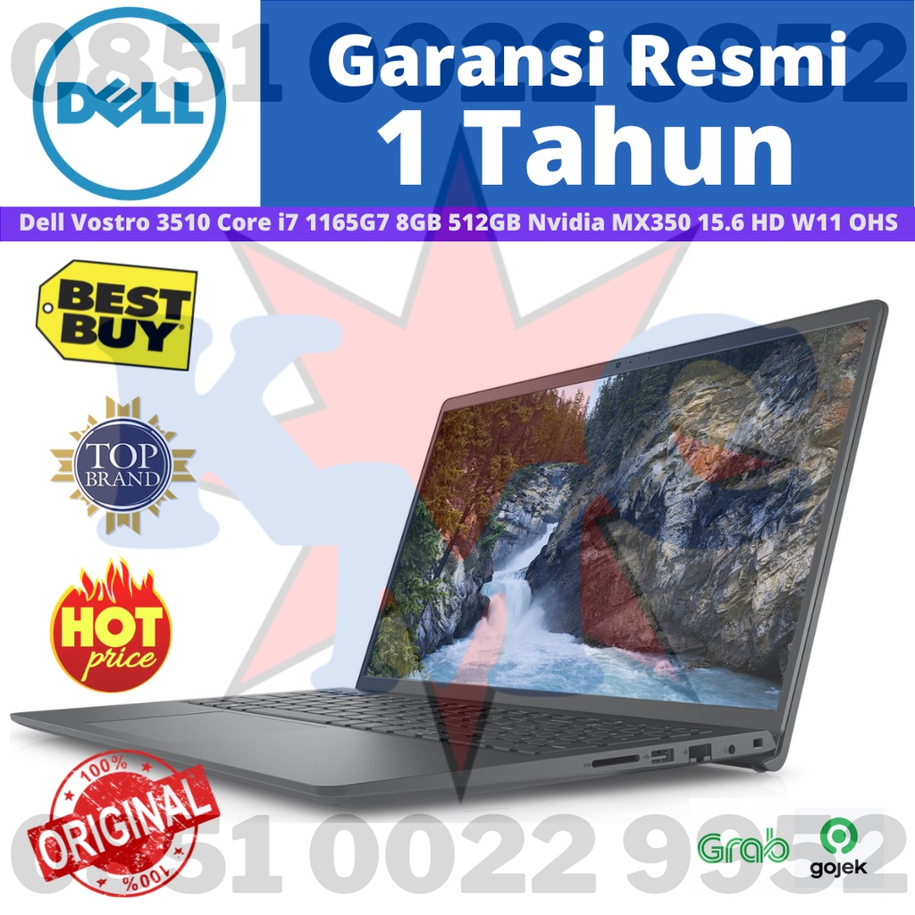 Dell Vostro 3510 Core i7 1165G7 8GB 512GB Nvidia MX350 15.6  HD W11 OHS