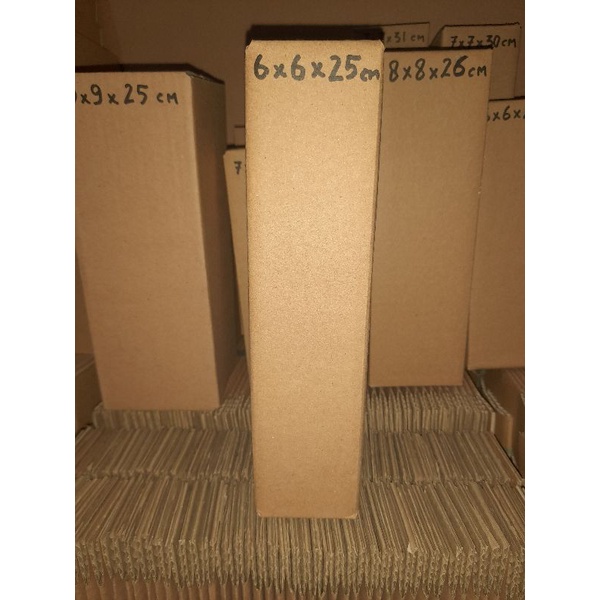 

Kardus 6x6x25 cm baru polos luar dalam